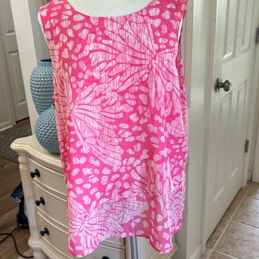 CAROL BAY PXL Woman Pink Butterfly Tiered Layered top